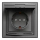 Розетка Schneider Electric ASFORA з кришкою, IP44, антрацит (EPH3100371) - зображення 1
