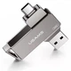 Металлическая USB Флешка 2в1 128GB Type-C/USB 3.0 для телефона компьютера USAMS USB3.0 US-ZB201 Серый - изображение 1