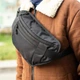 Большая нагрудная сумка бананка Titan Black унисекс, черная, из ткани Оксфорд, 4 отделения - изображение 2