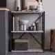 Этажерка 3/60 Ferrum-decor Серии Конект 75x60x28 черный ДСП Бетон 16мм (FRD-104256) - изображение 1