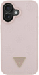 Панель Guess Grained Hot Stamp Peony Triangle Logo MagSafe для Apple iPhone 16 Pink (3666339427672) - зображення 3