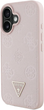Панель Guess Grained Hot Stamp Peony Triangle Logo MagSafe для Apple iPhone 16 Pink (3666339427672) - зображення 4