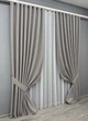 Комплект штор VR-Textil 100% блэкаут ASHEN NIGHT 150х270 2шт и Тюль 600х270 1848ш-1153т кофейно-серый с белым 71-085/5 - изображение 2