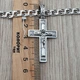 Комплект мужская серебряная цепочка плоский бисмарк и крестик серебро черненая 55 см 003473+1055/24/55 - изображение 7