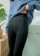 Колготки с открытой стопой утепленные трикотажные 330г черные One size - изображение 4