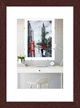 Фоторамка пластиковая 15х21 под фото 10х15 багет: AM1513-1118-1 Темное дерево (с глянцевым прозрачным пластиком 0.8мм, паспарту белое, двп) EmojiFrame - изображение 1