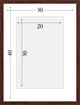 Рамка для дипломов пластиковая 30х40 под фото 20х30 багет: AM1513-B186 Темное дерево (с антибликовым стеклом 2мм, паспарту белое, двп) EmojiFrame - изображение 6