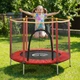 Батут дитячий King Sport 140см с защитной сеткой + 6 опорных ножек Red - изображение 4