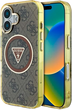 Etui Guess IML Metal Glitter 4G Circle Triangle MagSafe do Apple iPhone 16 Bronze (3666339430214) - obraz 1