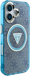 Etui Guess IML Metal Glitter 4G Circle Triangle MagSafe do Apple iPhone 16 Blue (3666339430368) - obraz 3