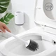 Ёршик для унитаза с силиконовой щеткой клеящийся настенный MBM HOME BP-12 WHITE/GRAY белый/серый - изображение 1