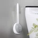 Йоржик для унітазу з силіконовою щіткою клейкий настінний MBM HOME BP-21 WHITE/GRAY білий/сірий - зображення 1