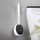 Йоржик для унітазу з силіконовою щіткою клейкий настінний MBM HOME BP-21 WHITE/BLACK білий/чорний - зображення 1