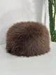 Женская шапка из искуссвенного меха FURGLAM коричневая с подкладом - изображение 7