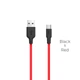 Кабель HOCO X21 USB to Type-C 2A, 1m, silicone, TPE connectors, Black+Red - зображення 1
