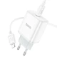 Мережевий зарядний пристрій з кабелем HOCO C104A Stage single port PD20W charger set (C to iP)(EU) White - зображення 3