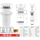 Донный клапан для раковины Koer PW-08-03 1 1/4» без перелива автоматическийСLICK-СLACK (Цвет белый) (KR5787) - изображение 2