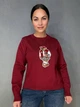 Свитер женский A-N 2609 базовый тонкий нашивка красный мишка средняя длина one size бордовый - изображение 5