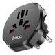 Мережевий перехідник Hoco AC6 Unimpeded Universal Conversion Plug Black - зображення 1