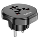 Мережевий перехідник Hoco AC6 Unimpeded Universal Conversion Plug Black - зображення 2