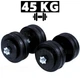 Гантели композитные наборные 45 кг (2×22,5 кг) WCG Strong Edition со стальным грифом Ø28 мм (антиударные диски) - изображение 1