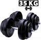 Гантелі композитні набірні 35 кг (2×17,5 кг) WCG Hard Edition зі сталевим грифом Ø28 мм (антиударні диски) - зображення 1