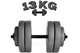 Гантель наборная композитная WCG Grey Edition 13 кг (пластиковый гриф со стальным стержнем) - изображение 1
