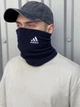 Бафф флисовый теплый с вышитым логотипом Adidas синий - изображение 1