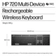 Клавиатура HP 720 Multi-Device Rechargeable, 109key, WL/BT, EN/UK, черный - изображение 7