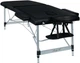 Массажный стол BodyFit 70 см 2-секционный алюминиевый XXL, складной, с подлокотниками, кушетка - Черный - изображение 2