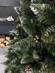 Искусственная заснеженная елка Астель высотой 2.4 м из ПВХ, роскошная пышная новогодняя елка с шишками и золотой калиной Зеленый - изображение 2