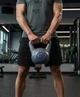 Гиря вінілова для фітнесу та силових тренувань Power Muscle 12 кг (сіро-синя) - зображення 2