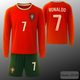 Детская футбольная форма Португалия 25/26 Ronaldo №7 (длинный рукав + шорты), размер 26( рост 135–145 см.) - изображение 1