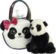 Maskotka Aurora Fancy Pals Panda w torbie 20 cm 220897C (5034566351073) - obraz 1
