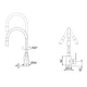 Змішувач для кухні Brinex Pure 015F3 з гнучким виливом Nickel/Black BRIPUR015F3NKB - зображення 2