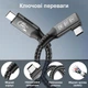 Кабель USB4 Type-C – Type-C Thunderbolt 4 PD240W 8K 40Гбіт/с кутовий 0.5 м - зображення 4