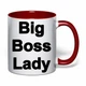 Чашка с печатью "Big Boss Lady" (цвет бордовый) (34599) - изображение 2