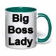 Чашка з друком "Big Boss Lady" (колір темно-зелений) (34595) - зображення 2