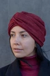 Шапка тюрбан теплая зимняя из ангоры D.Hats бордового цвета - изображение 5