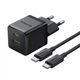 Сетевое зарядное устройство Baseus Palm Fast Charger C+U 30W + Кабель Type-C to Type-C - изображение 1