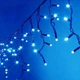 Уличная светодиодная гирлянда бахрома, 5 м 120 LED, 220 В, черный провод, Синий - изображение 1