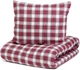 Комплект постільної білизни Homla Nilsa Підковдра 200 × 220 см + 2 наволочки на подушки 50 x 60 см у клітинку червоний (5904183858227) - зображення 1