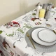 Новогодняя льняная хлопковая скатерть 150×220 см с праздничной вышивкой «Санта» - изображение 3
