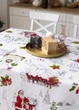 Новогодняя льняная хлопковая скатерть 150×220 см с праздничной вышивкой «Санта» - изображение 6