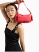 Сумка багет седло женская из искусственной кожи маленькая Armani Exchange Large Shoulder Bag With Side Pockets XW000405AF12589U4236 Красная (82434543917) - изображение 2