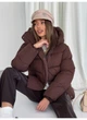Пуховик жіночий класичний зі зйомним капюшоном матовий Modern Boutique шоколадний, М ПУХ096 - изображение 3