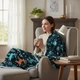 Мягкий теплый плед покрывало ARDESTO Christmas Flannel 160x200 см из 100% полиэстера плед для спальни детской и пикника рождественский принт Олени Зеленый - изображение 4