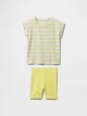 Комплект для малюків GAP футболка та шорти 1159850291 (Жовтий 18-24M) на зріст 90 см - зображення 1