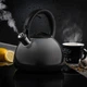 Чайник сталевий Kadax Mores K4064 зі свистком  Сірий 2.6 л (5903699430910) - зображення 3