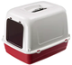 Закритий туалет для кішок Ferplast Ariel 10 Home 47х36х35 см Червоний (72068099) - зображення 5